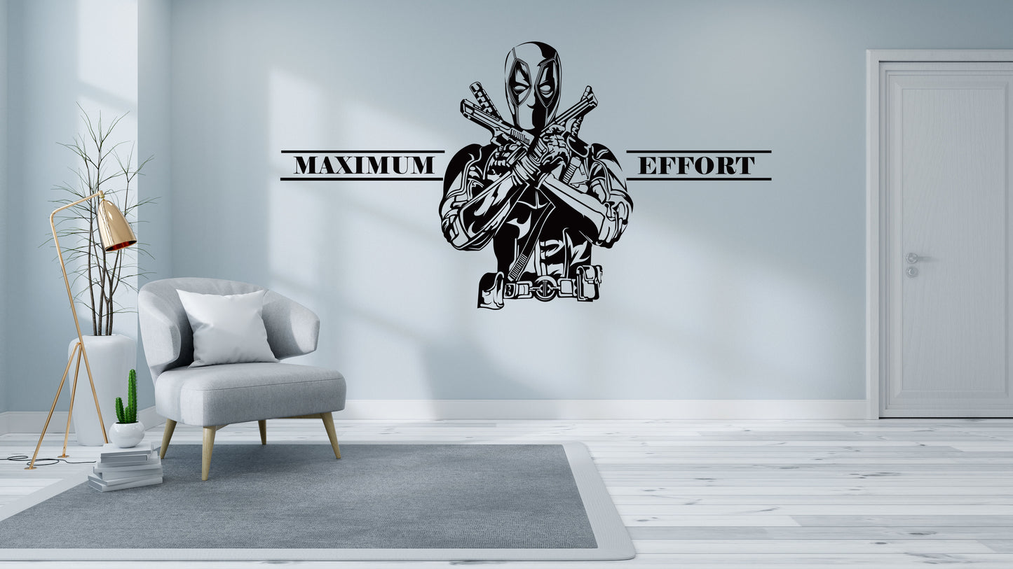 DEADPOOL - MAXIMUM EFFORT WALL ART VINYL DECAL STICKER