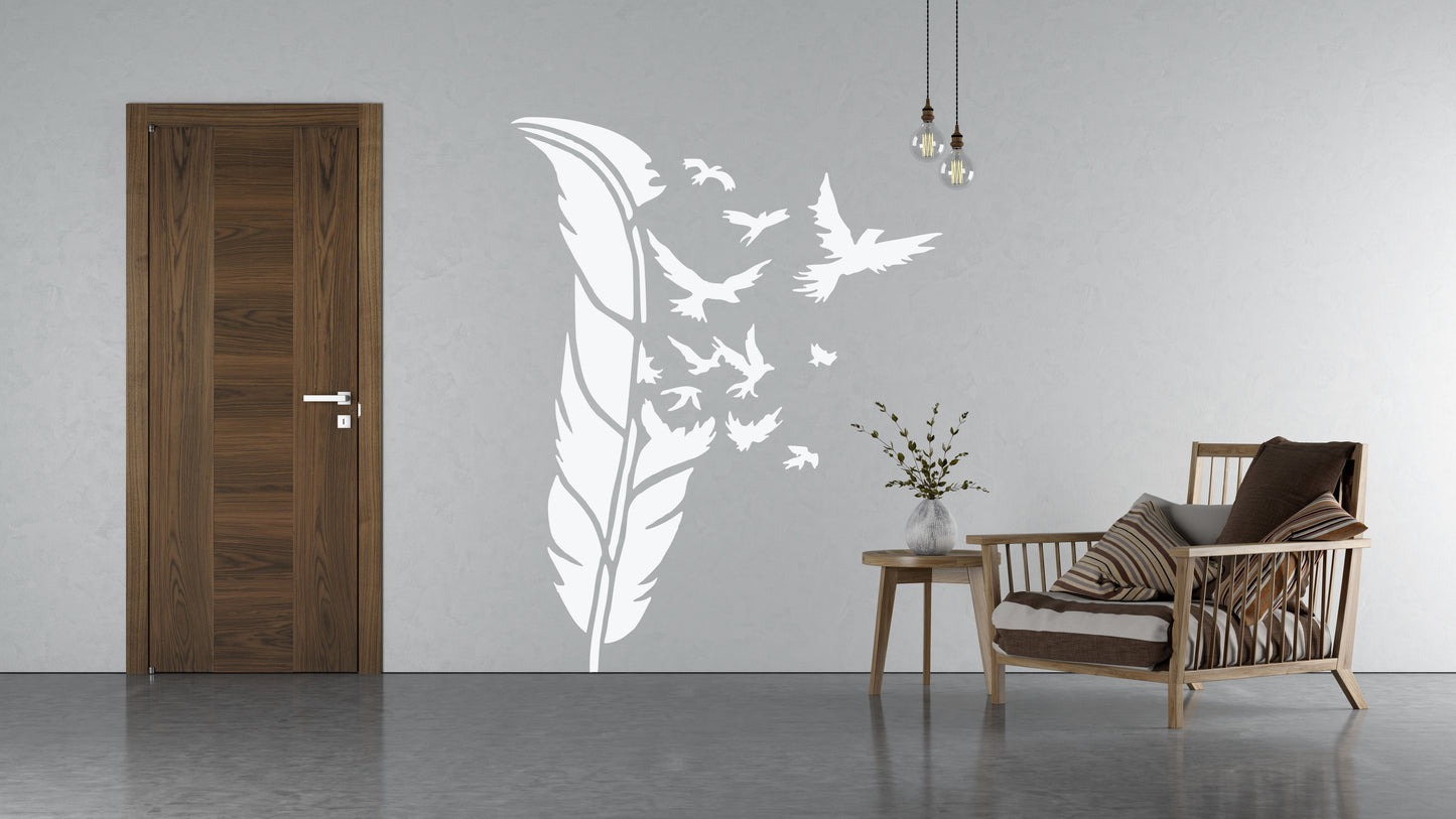 Feather With Birds Flying
