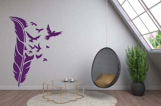 Feather With Birds Flying