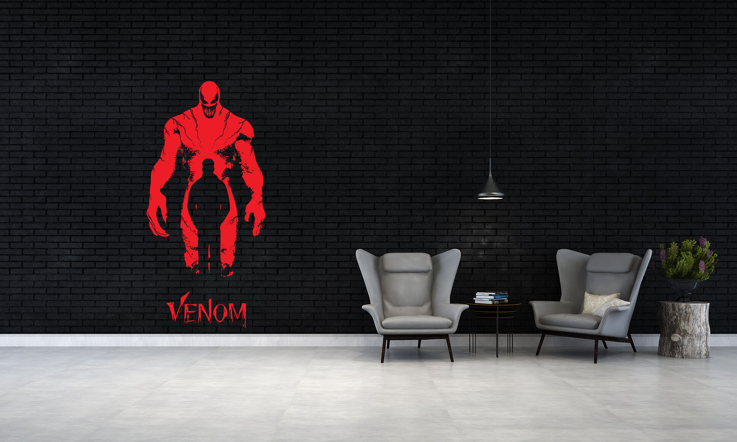 Symbiote-Inspired Venom Wall Art Vinyl – Dark, Bold & Striking